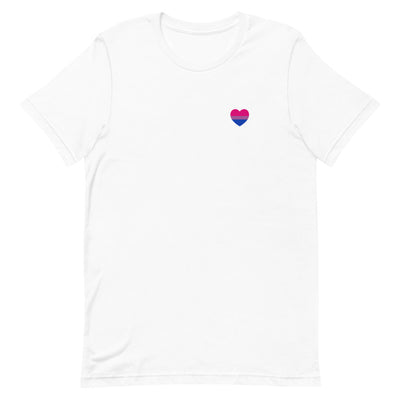 Bisexual Pride Flag Small Heart T-Shirt T-shirts The Rainbow Stores