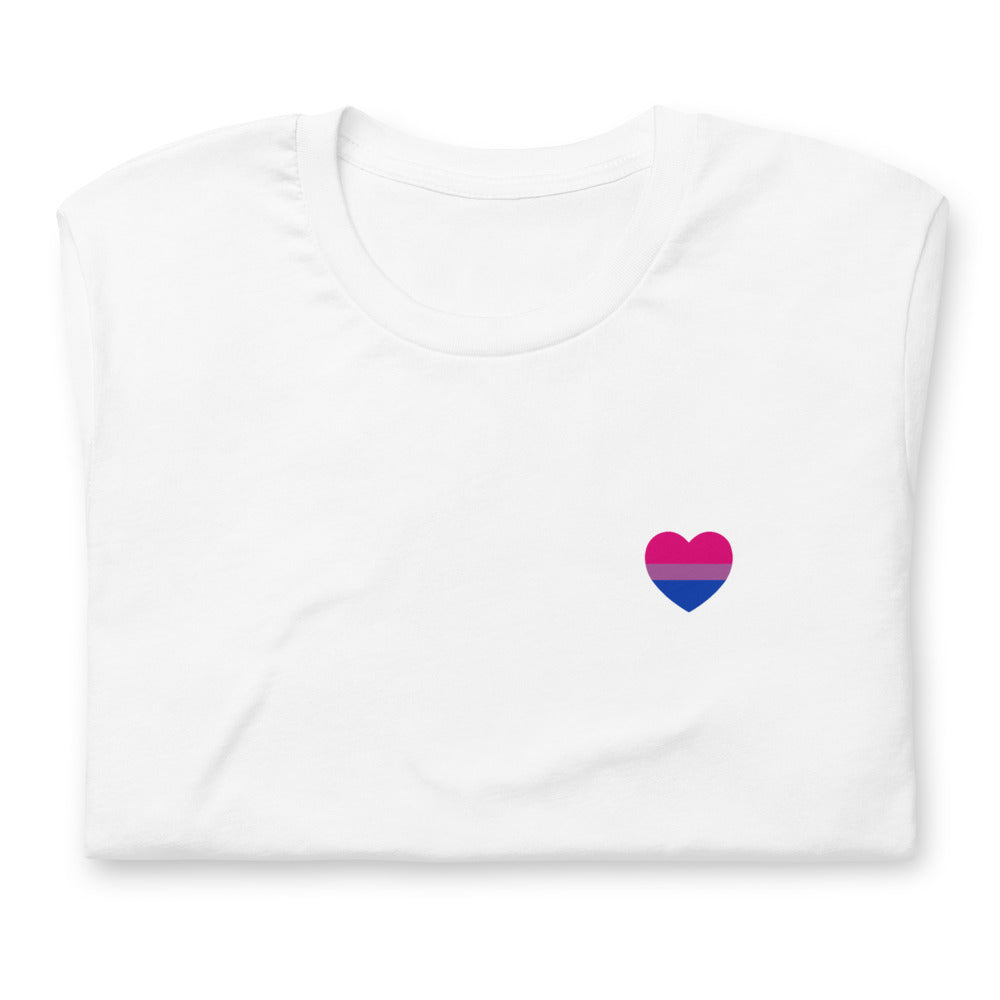 Bisexual Pride Flag Small Heart T-Shirt T-shirts The Rainbow Stores