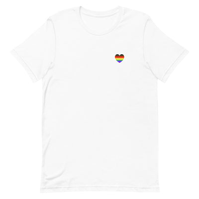 POC Inclusive Rainbow Pride Flag Small Heart T-Shirt T-shirts The Rainbow Stores