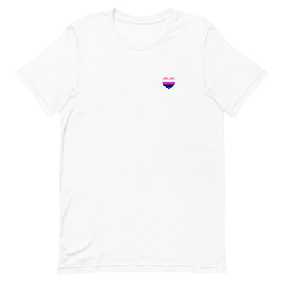 Gender-Fluid Small Heart Flag T-Shirt T-shirts The Rainbow Stores