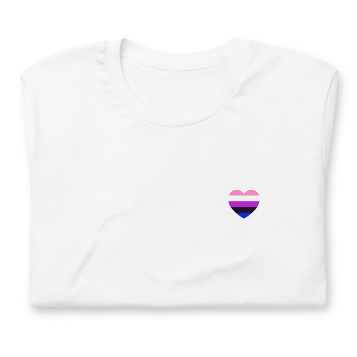 Gender-Fluid Small Heart Flag T-Shirt T-shirts The Rainbow Stores