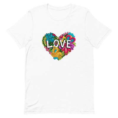 Floral Love Heart T-Shirt T-shirts The Rainbow Stores