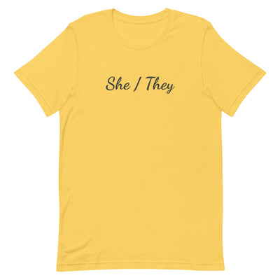 She / They Pronouns T-Shirt T-shirts The Rainbow Stores