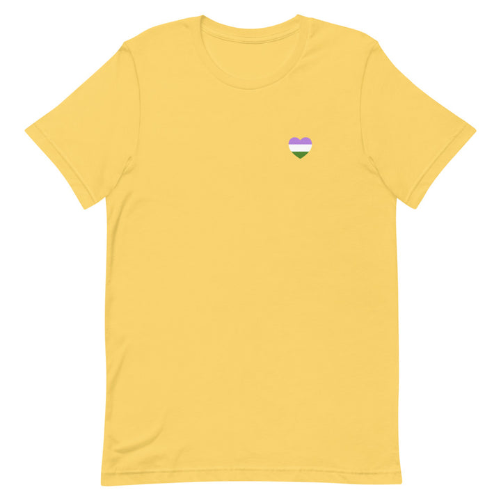 Genderqueer Pride Flag Small Heart T-Shirt T-shirts The Rainbow Stores