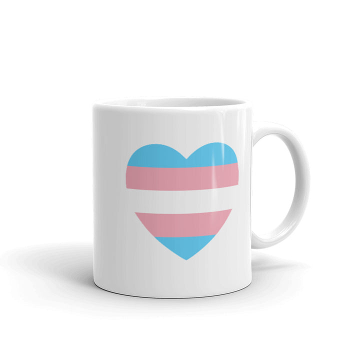 Trans Flag Heart Mug Mugs The Rainbow Stores