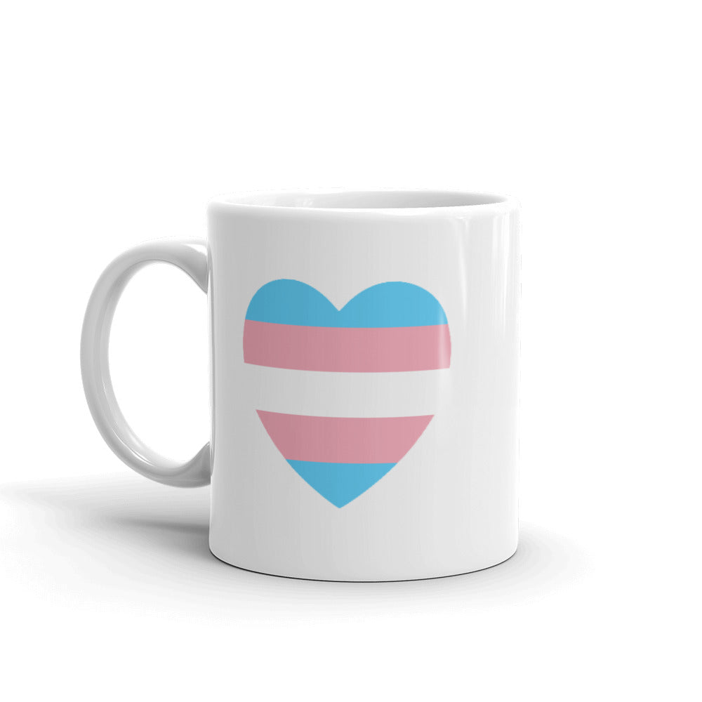 Trans Flag Heart Mug Mugs The Rainbow Stores