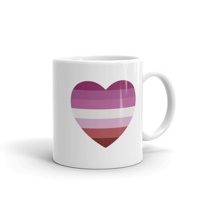 Pink Lesbian Flag Heart Mug Mugs The Rainbow Stores