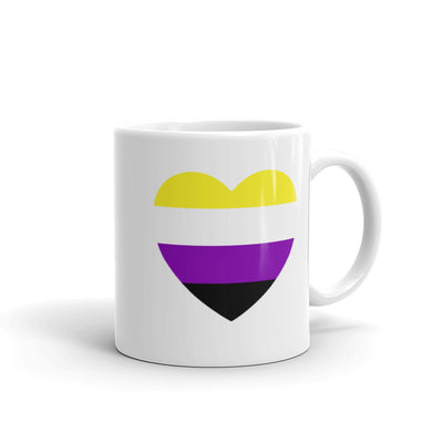 Non Binary Flag Heart Mug Mugs The Rainbow Stores