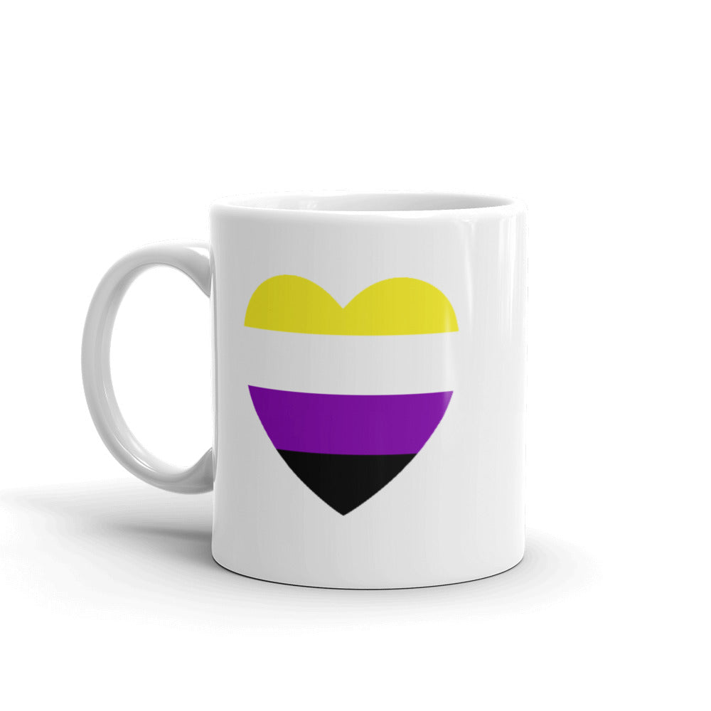 Non Binary Flag Heart Mug Mugs The Rainbow Stores