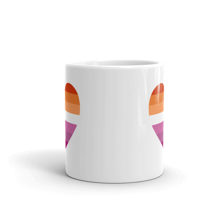 Lesbian 7 Stripe Flag Heart Mug Mugs The Rainbow Stores