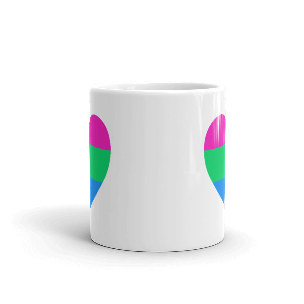 Polysexual Pride Flag Heart mug Mugs The Rainbow Stores