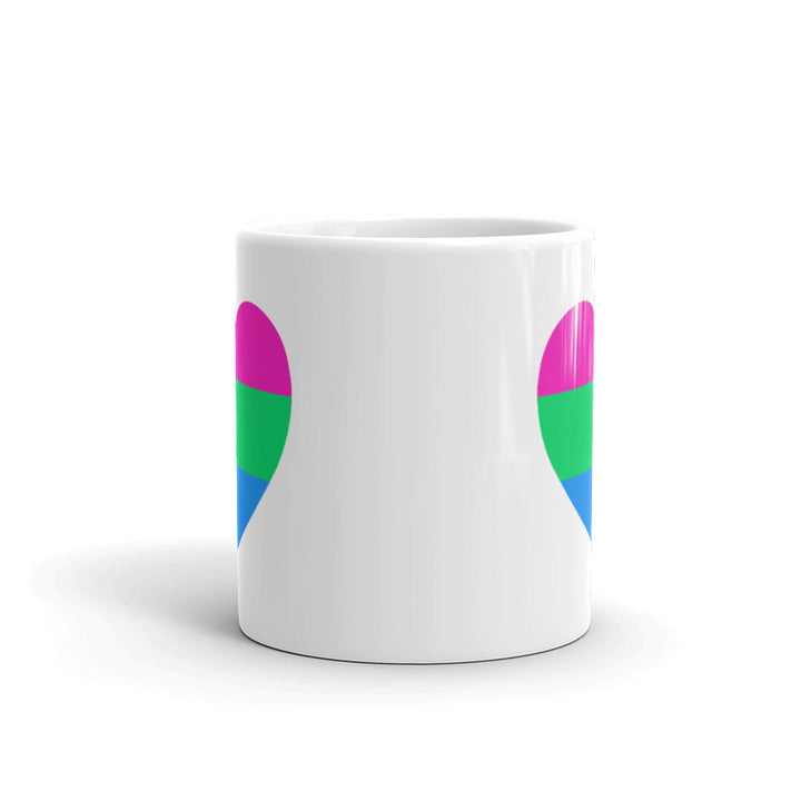 Polysexual Pride Flag Heart mug Mugs The Rainbow Stores