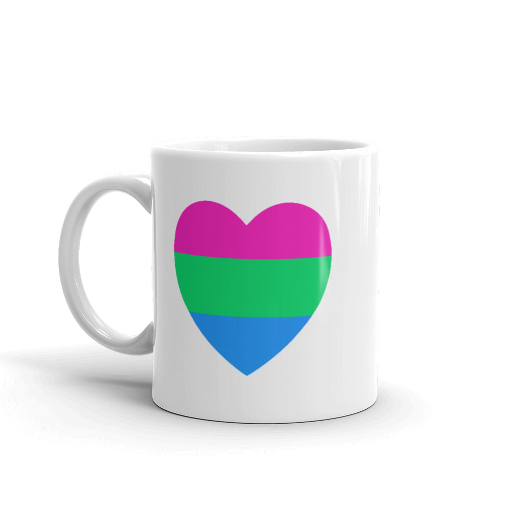 Polysexual Pride Flag Heart mug Mugs The Rainbow Stores