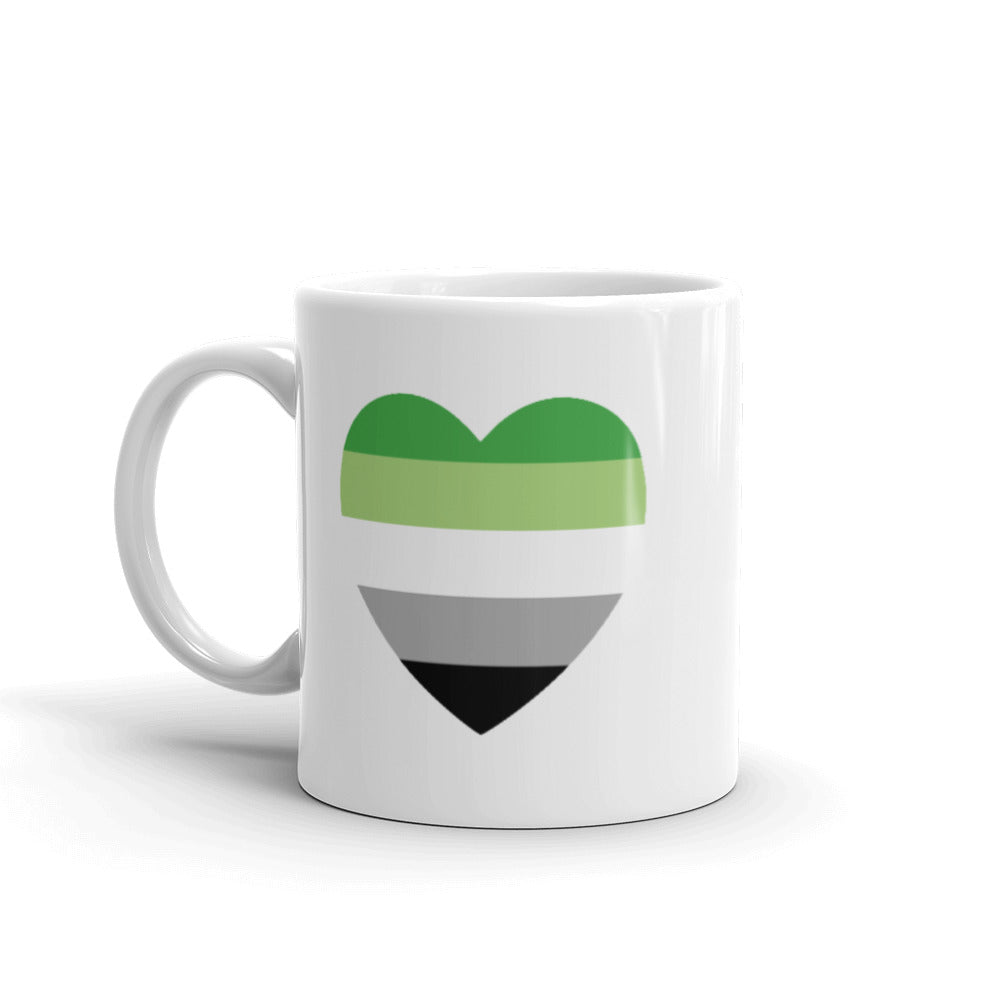 Aromantic Pride Heart Mug Mugs The Rainbow Stores