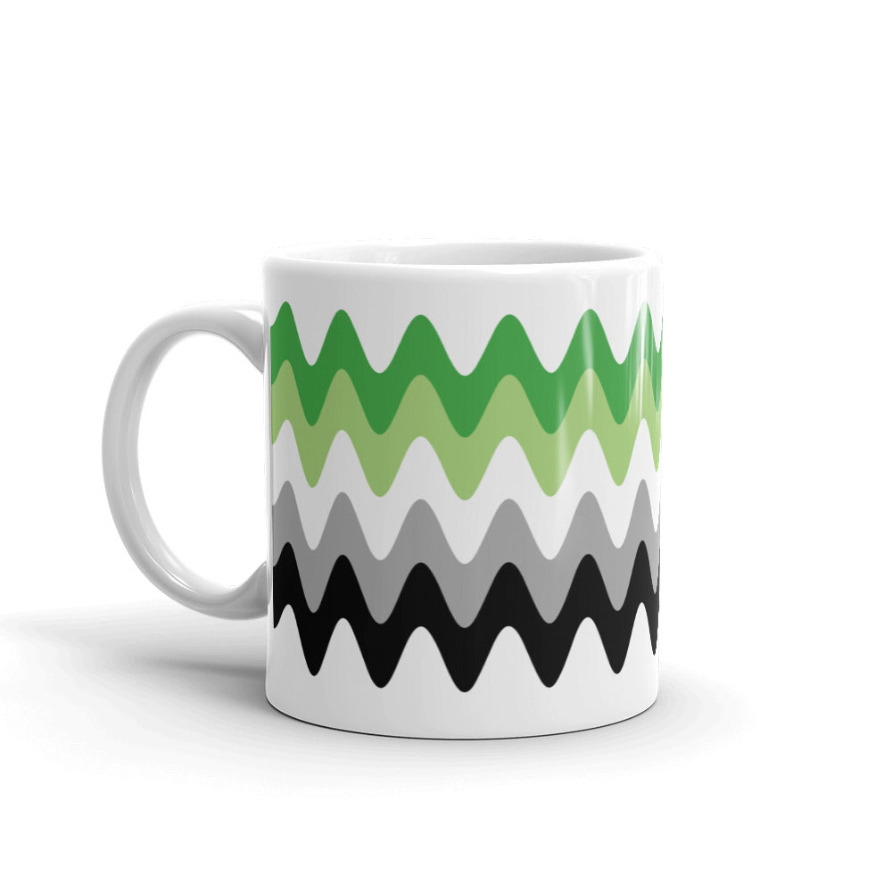 Aromantic Wavy Pride Flag Mug Mugs The Rainbow Stores