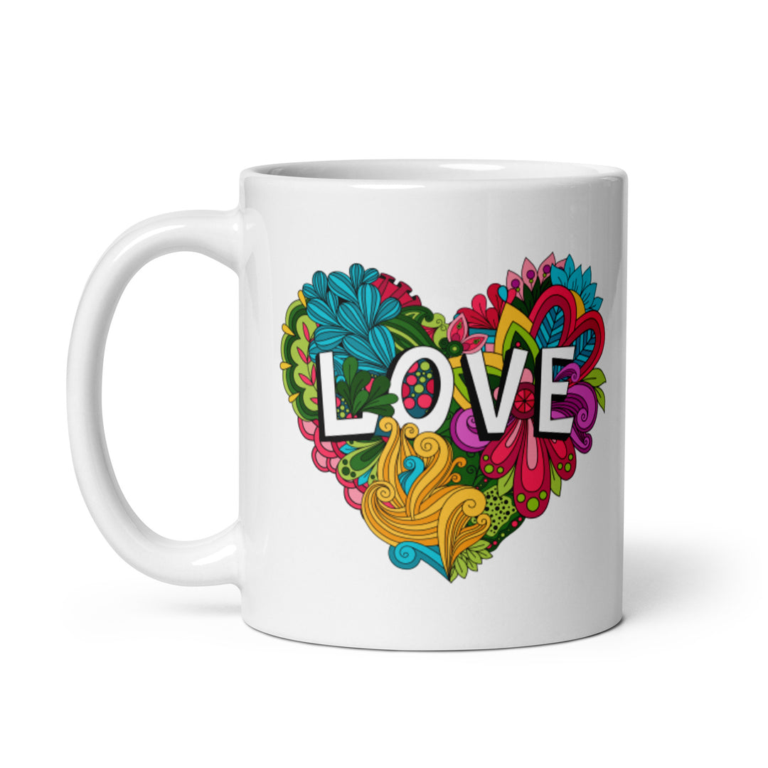 Floral Love Heart Mug Mugs The Rainbow Stores
