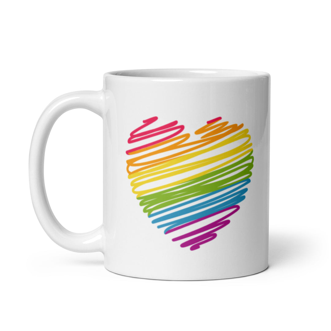 Scribble Rainbow Heart Mug Mugs The Rainbow Stores