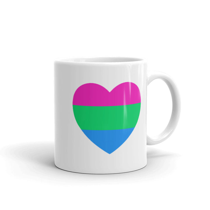 Polysexual Pride Flag Heart mug Mugs The Rainbow Stores
