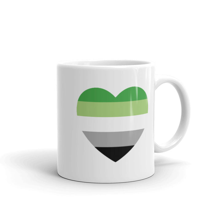 Aromantic Pride Heart Mug Mugs The Rainbow Stores