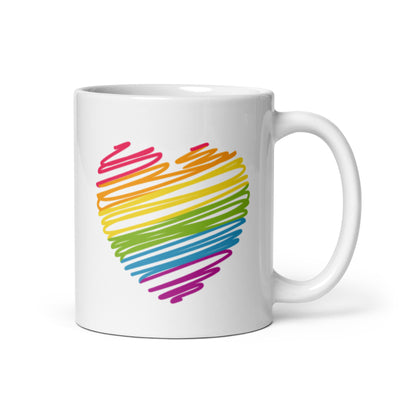 Scribble Rainbow Heart Mug Mugs The Rainbow Stores
