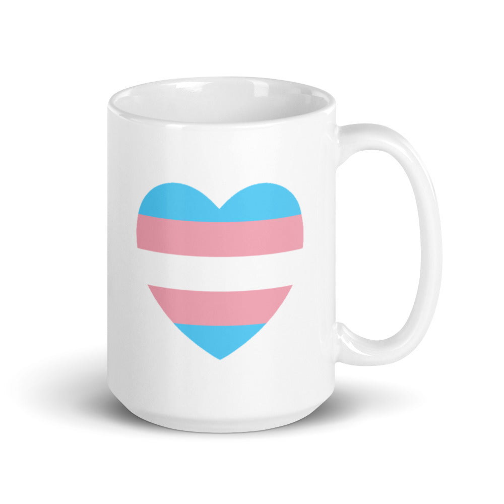 Trans Flag Heart Mug Mugs The Rainbow Stores