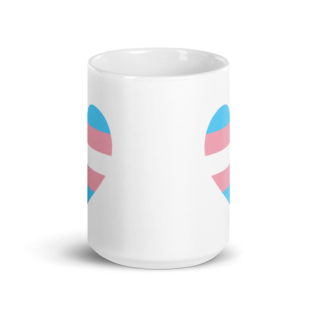 Trans Flag Heart Mug Mugs The Rainbow Stores