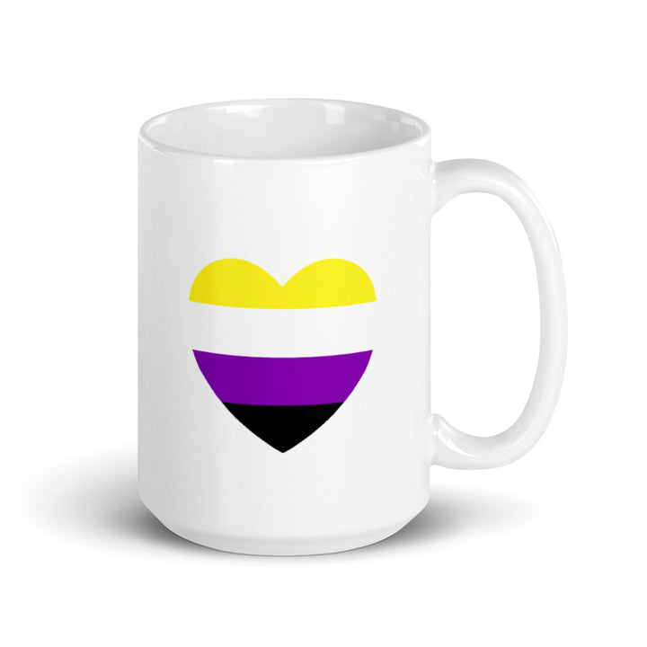 Non Binary Flag Heart Mug Mugs The Rainbow Stores