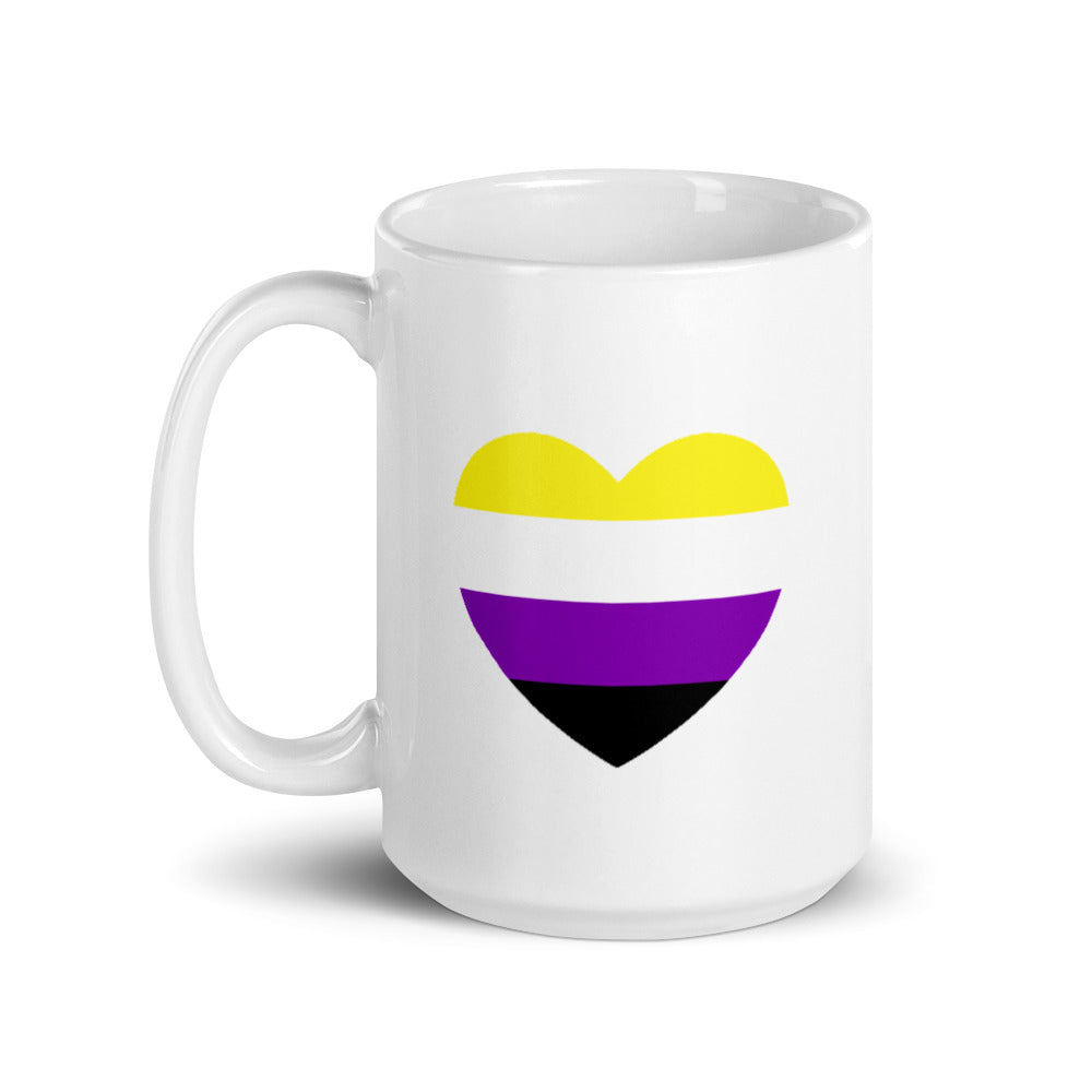 Non Binary Flag Heart Mug Mugs The Rainbow Stores