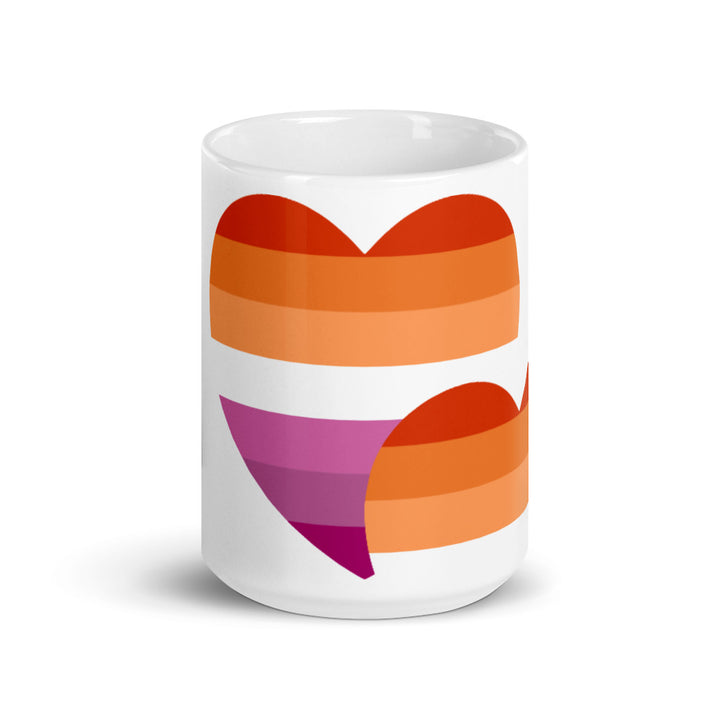 Lesbian 7 Stripe Flag Heart Mug Mugs The Rainbow Stores