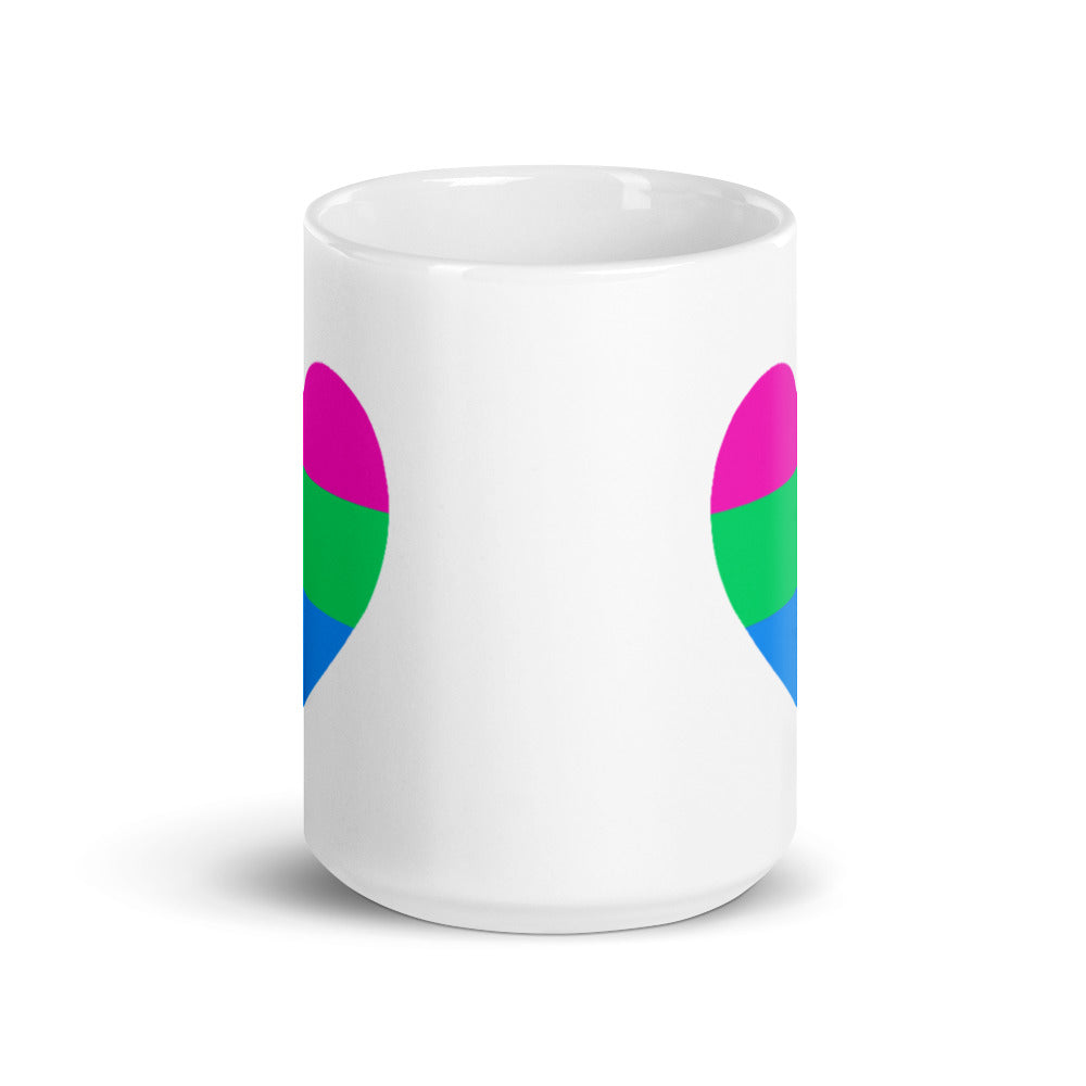 Polysexual Pride Flag Heart mug Mugs The Rainbow Stores