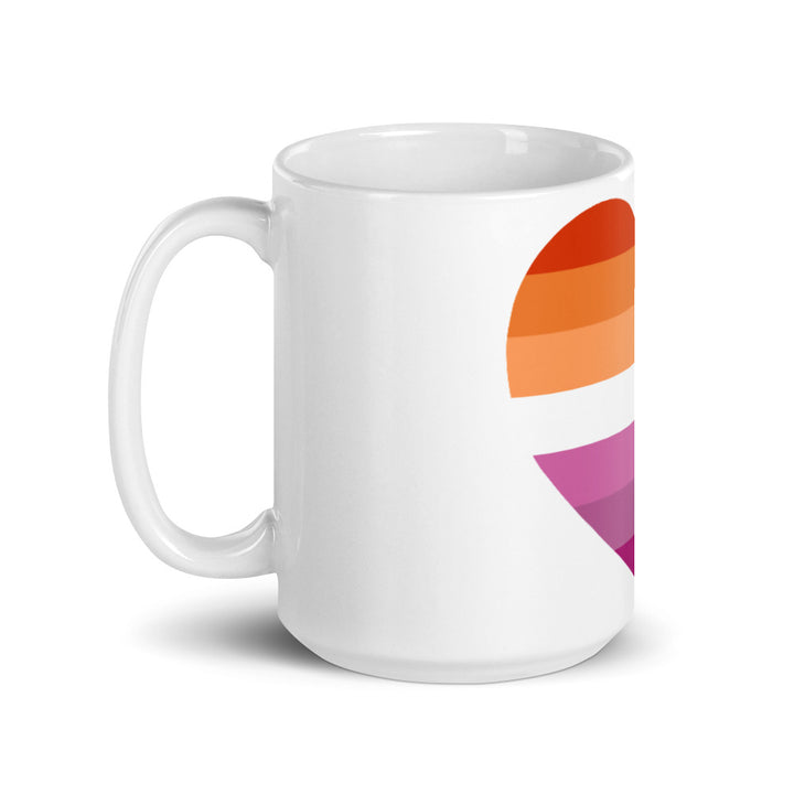 Lesbian 7 Stripe Flag Heart Mug Mugs The Rainbow Stores