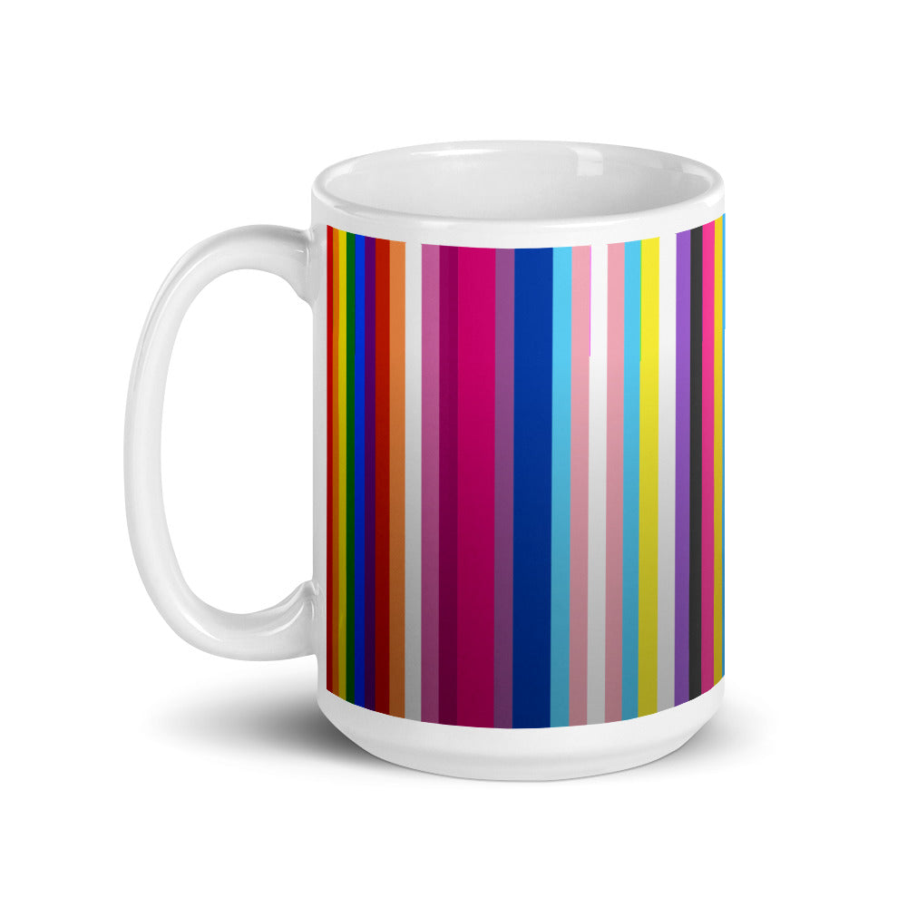 Multi-Pride Flag Barcode Mug Mugs The Rainbow Stores