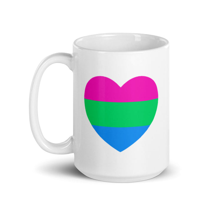 Polysexual Pride Flag Heart mug Mugs The Rainbow Stores