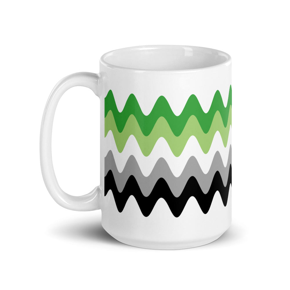 Aromantic Wavy Pride Flag Mug Mugs The Rainbow Stores