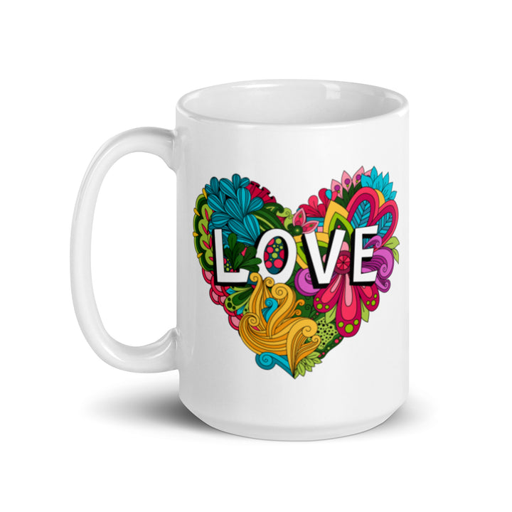 Floral Love Heart Mug Mugs The Rainbow Stores
