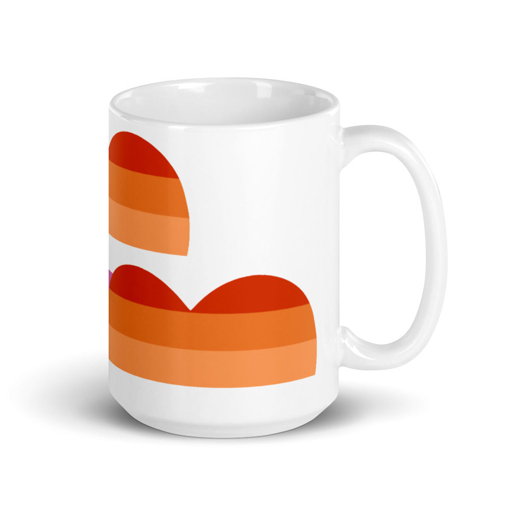 Lesbian 7 Stripe Flag Heart Mug Mugs The Rainbow Stores