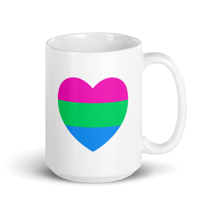 Polysexual Pride Flag Heart mug Mugs The Rainbow Stores