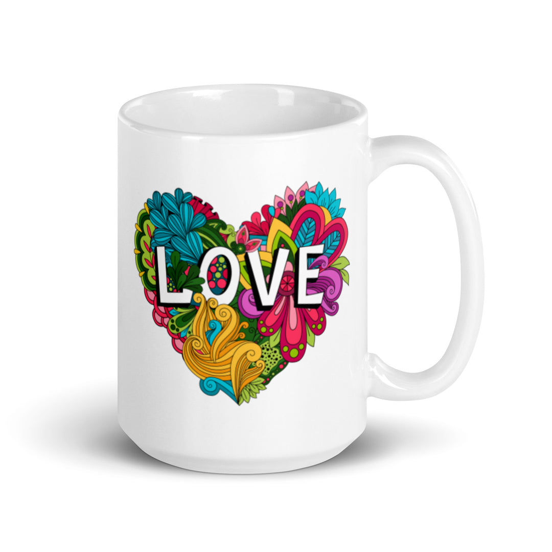 Floral Love Heart Mug Mugs The Rainbow Stores