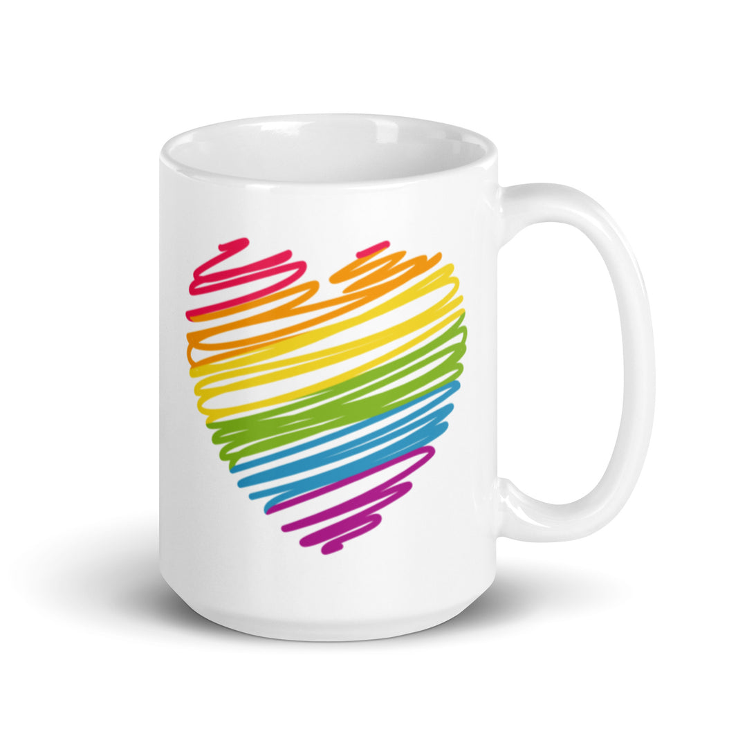 Scribble Rainbow Heart Mug Mugs The Rainbow Stores