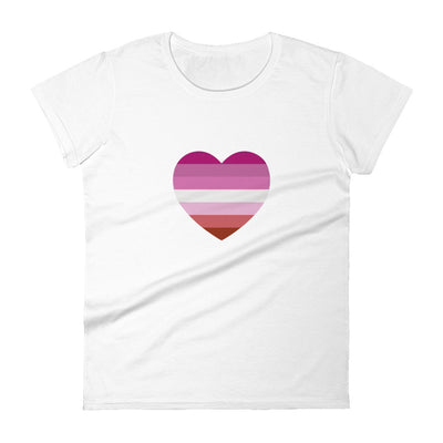 Pink Lesbian Pride Flag Fitted T-Shirt T-shirts The Rainbow Stores