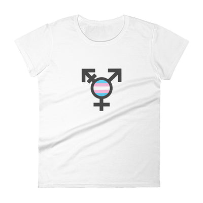 Trans Flag and Symbol Fitted T-Shirt T-shirts The Rainbow Stores