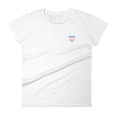 Trans Pride Flag Small Heart T-Shirt T-shirts The Rainbow Stores