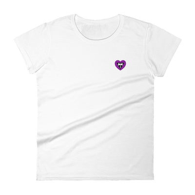 Labrys Lesbian Flag Small Heart Fitted T-Shirt T-shirts The Rainbow Stores