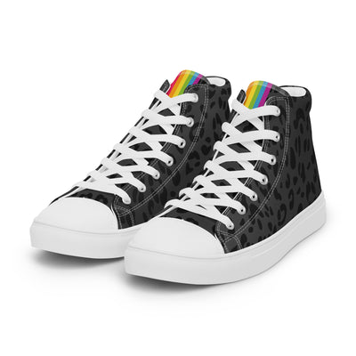 Rainbow Pride Flash Black Leopard High Top Trainers (female sizes) High Tops The Rainbow Stores