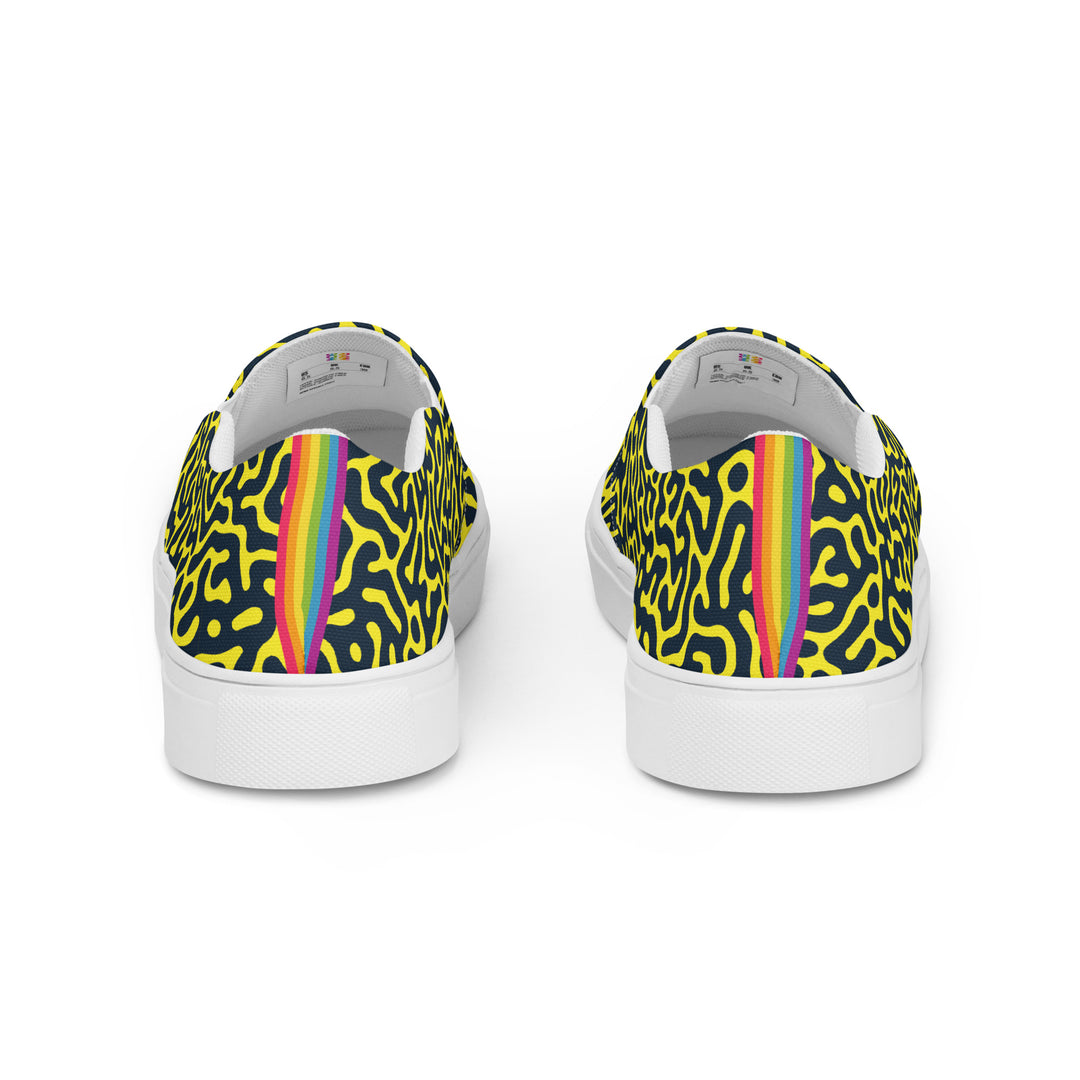 Blue on Yellow Turing Pattern Slip-on Shoes (female sizes) Slip Ons The Rainbow Stores