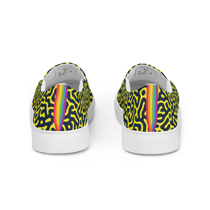 Blue on Yellow Turing Pattern Slip-on Shoes (female sizes) Slip Ons The Rainbow Stores