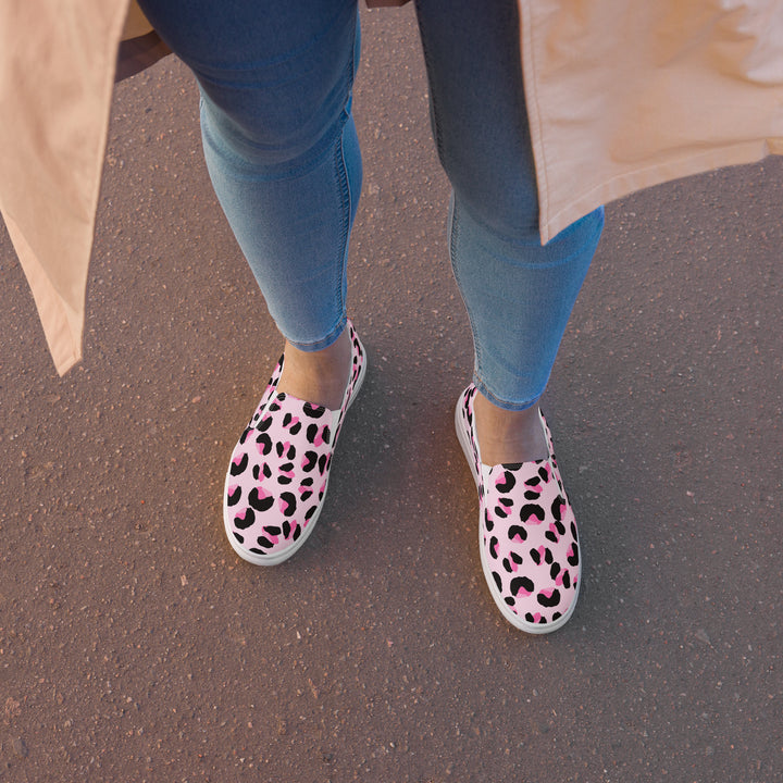 Rainbow Pink Leopard Print Slip-on Shoes (female sizes) Slip Ons The Rainbow Stores