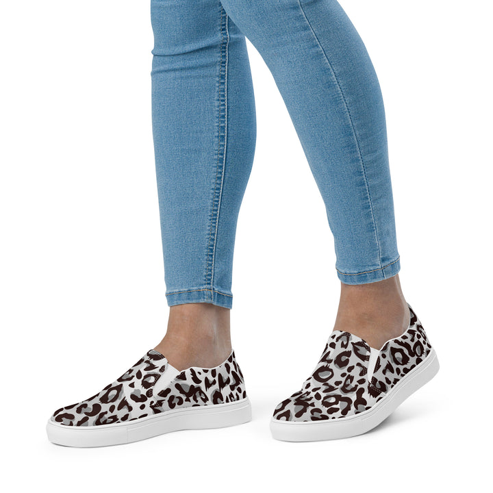 Grey Leopard Print Slip-on Shoes (female sizes) Slip Ons The Rainbow Stores