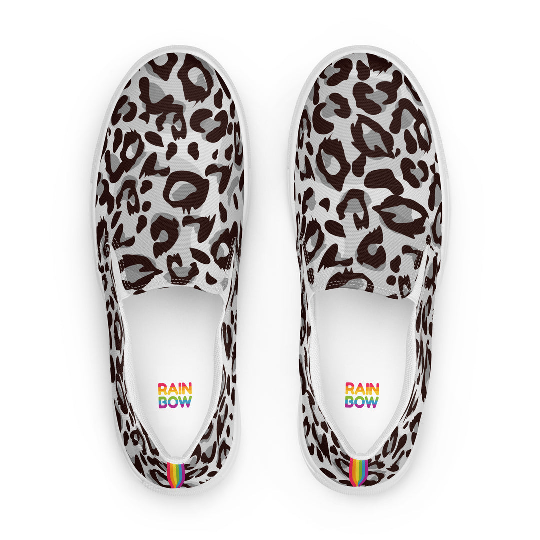 Grey Leopard Print Slip-on Shoes (female sizes) Slip Ons The Rainbow Stores