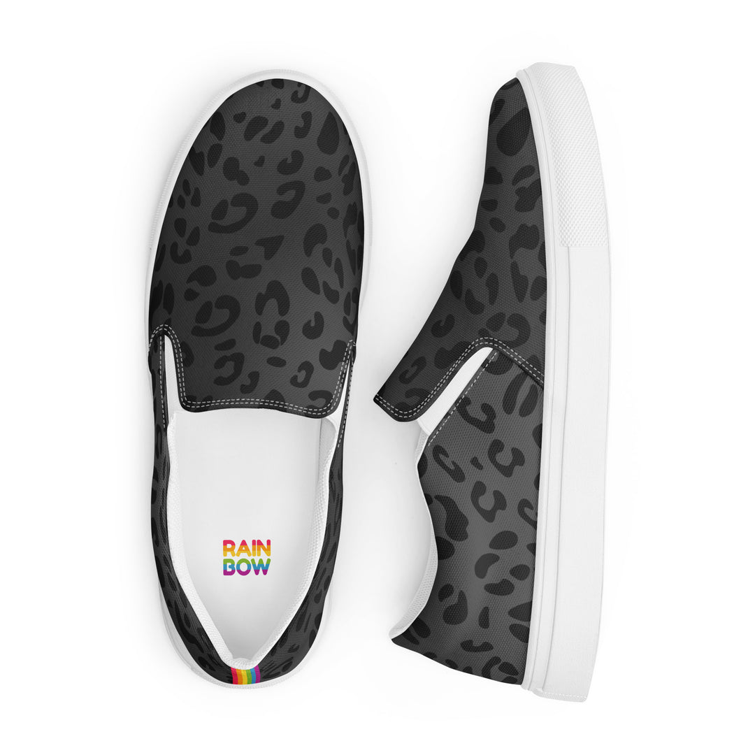 Rainbow Black Leopard Slip-on Shoes (female sizes) Slip Ons The Rainbow Stores